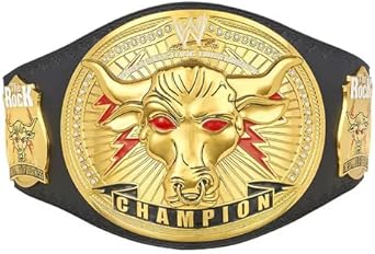 WWF The Rock Brahma Bull Championship Belt 4mm Brass Plates With Real Leather
